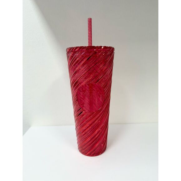2024 Starbucks Holiday Red Swirl Venti Cold Cup - Picture 1 of 5